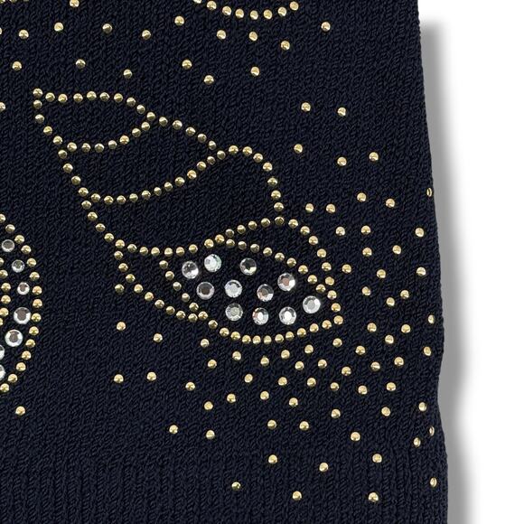 St John Santana Knit Sea Shell Starfish Rhinestone Embellished Blazer Sz Medium - Picture 8 of 12